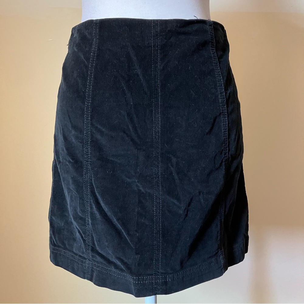 Free People Modern Femme Corduroy Mini Skirt in Ink Black size 4 - Picture 3 of 8